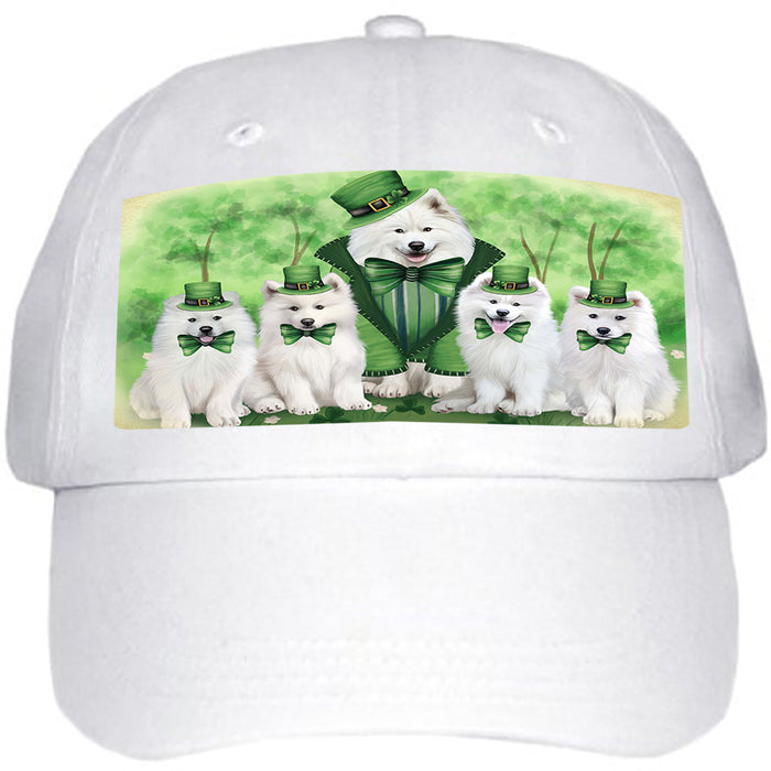 St. Patricks Day Irish Family Portrait Samoyeds Dog Ball Hat Cap HAT51864