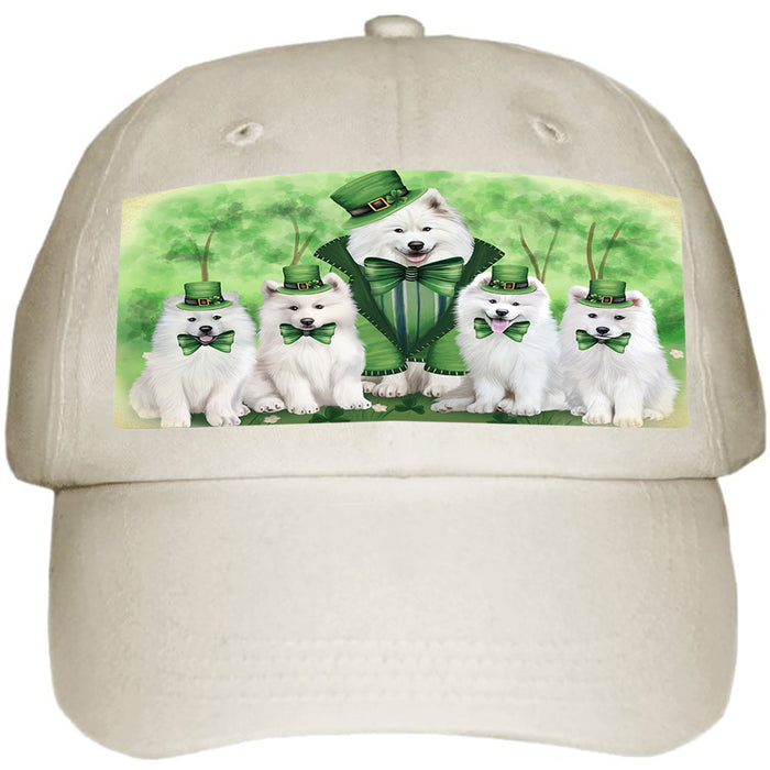 St. Patricks Day Irish Family Portrait Samoyeds Dog Ball Hat Cap HAT51864