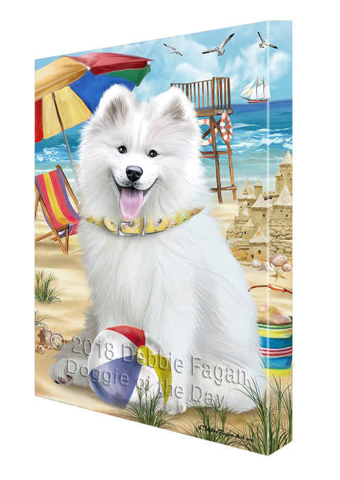 Pet Friendly Beach Samoyed Dog Canvas Wall Art CVS53229
