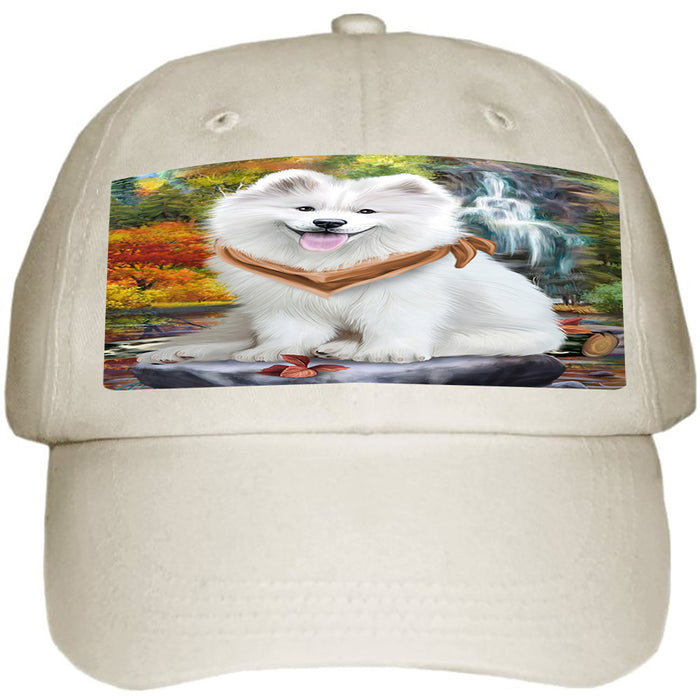 Scenic Waterfall Samoyeds Dog Ball Hat Cap HAT52302