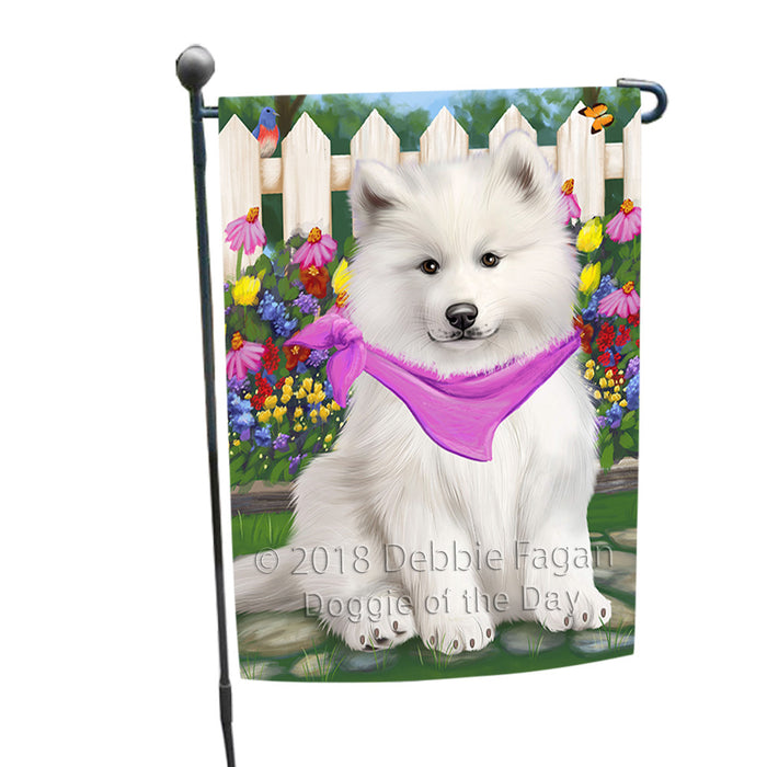 Spring Floral Samoyed Dog Garden Flag GFLG49974