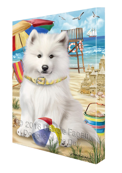 Pet Friendly Beach Samoyed Dog Canvas Wall Art CVS53238