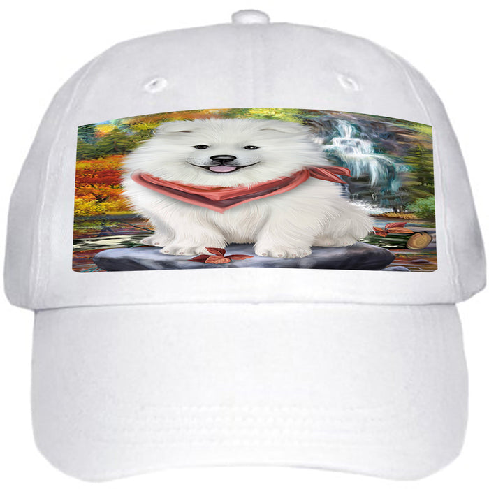 Scenic Waterfall Samoyed Dog Ball Hat Cap HAT52305