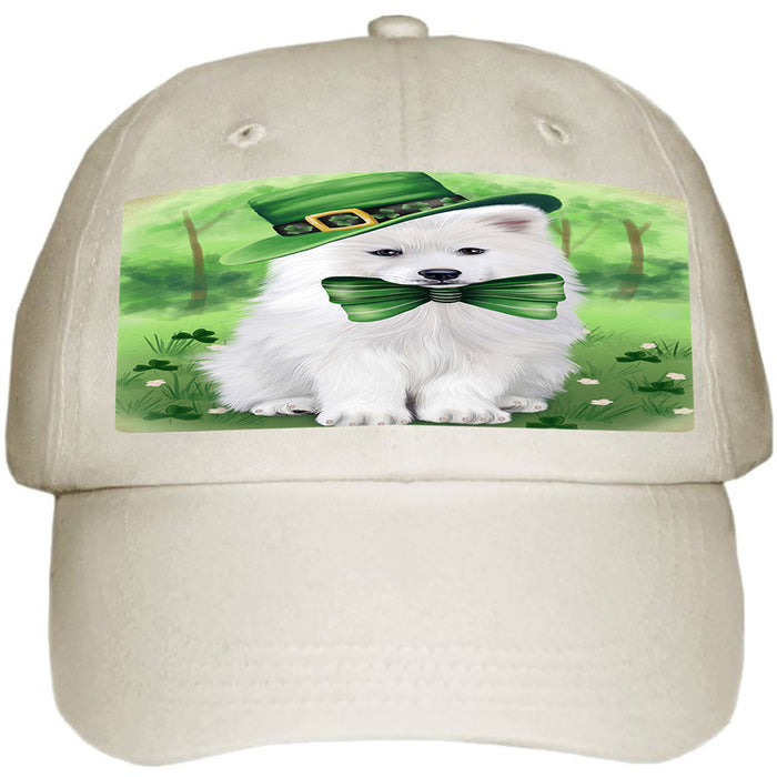 St. Patricks Day Irish Portrait Samoyed Dog Ball Hat Cap HAT51867