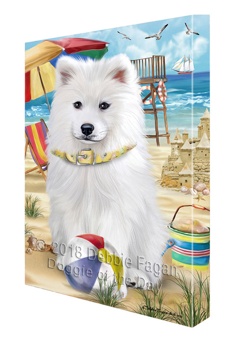 Pet Friendly Beach Samoyed Dog Canvas Wall Art CVS53247