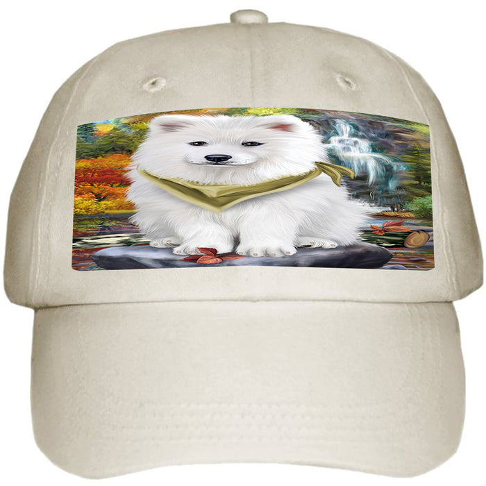Scenic Waterfall Samoyed Dog Ball Hat Cap HAT52308