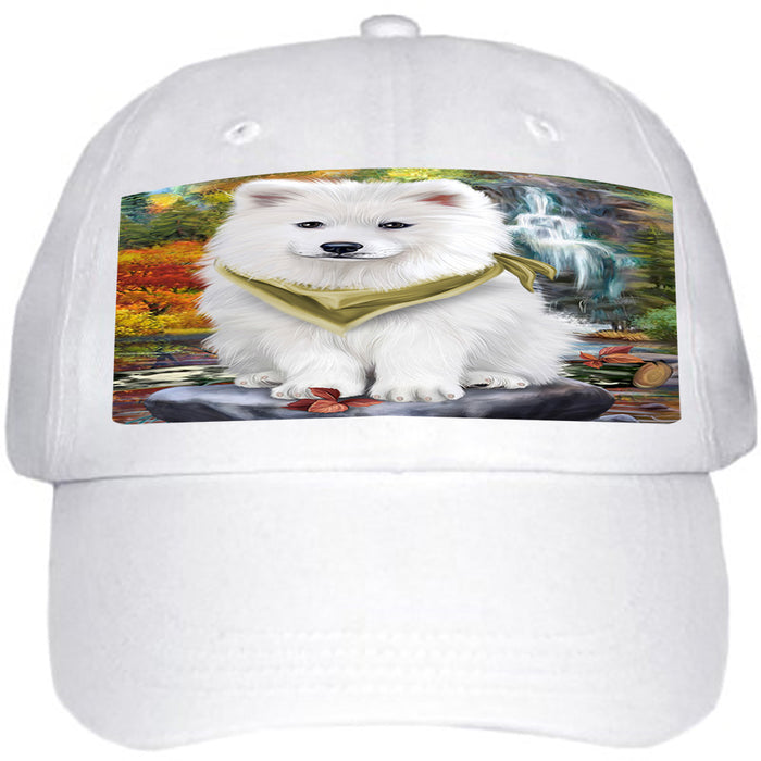 Scenic Waterfall Samoyed Dog Ball Hat Cap HAT52308