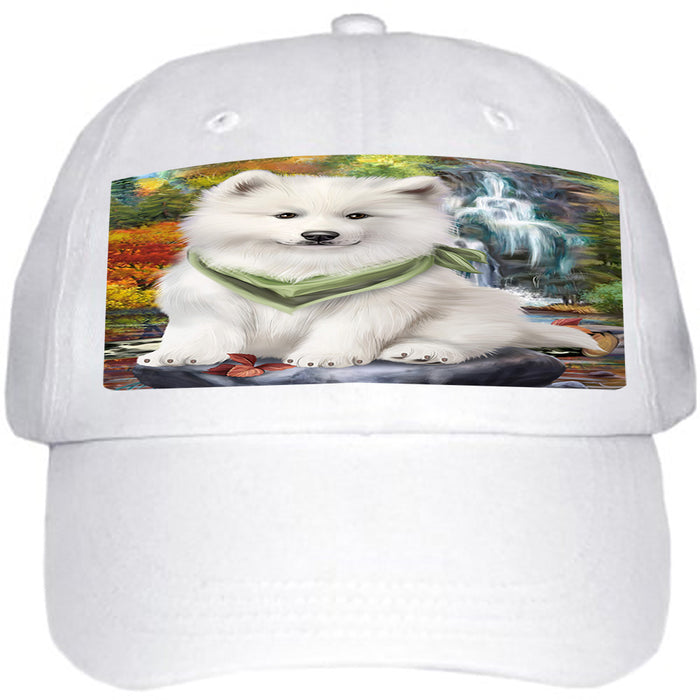 Scenic Waterfall Samoyed Dog Ball Hat Cap HAT52311