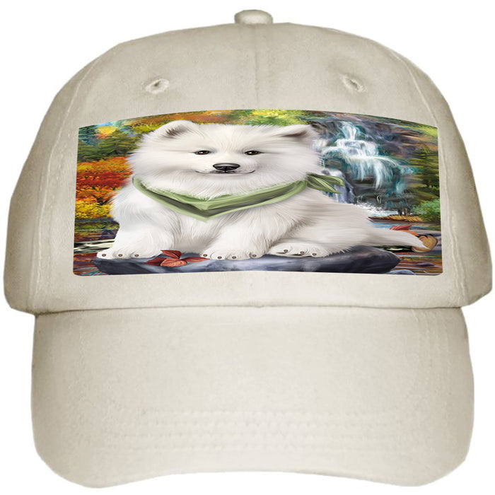 Scenic Waterfall Samoyed Dog Ball Hat Cap HAT52311
