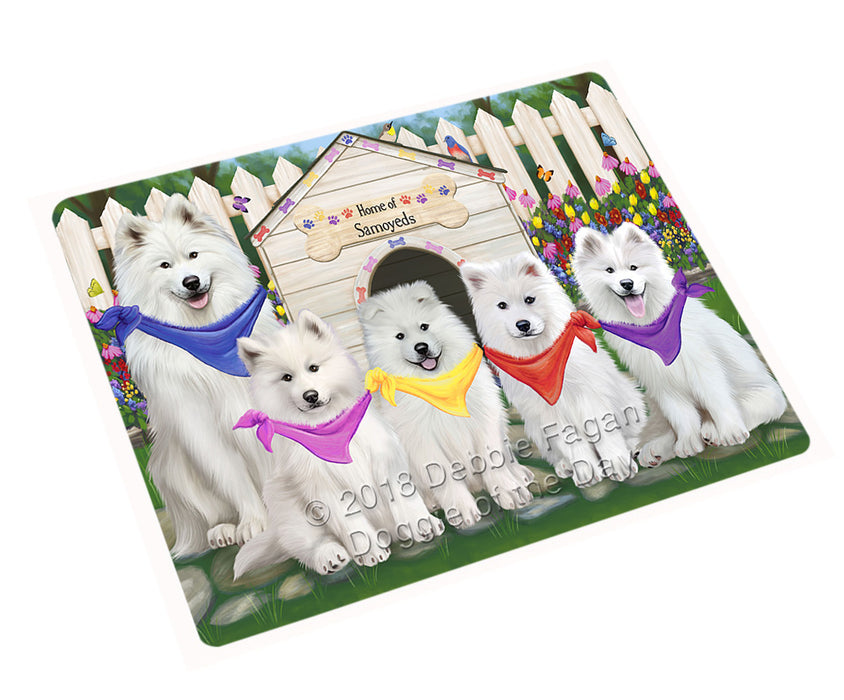 Spring Dog House Samoyeds Dog Cutting Board C54246