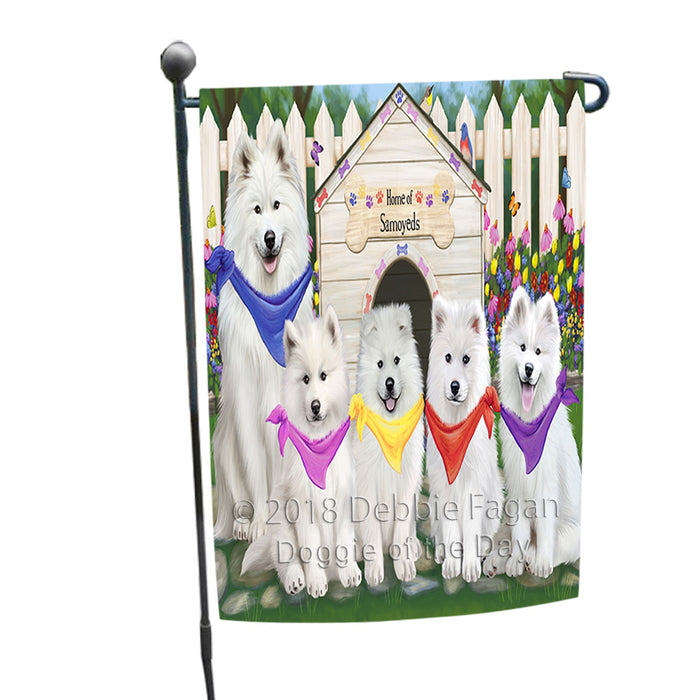 Spring Dog House Samoyeds Dog Garden Flag GFLG49955