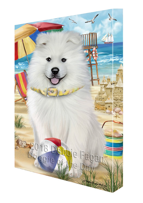 Pet Friendly Beach Samoyed Dog Canvas Wall Art CVS53256