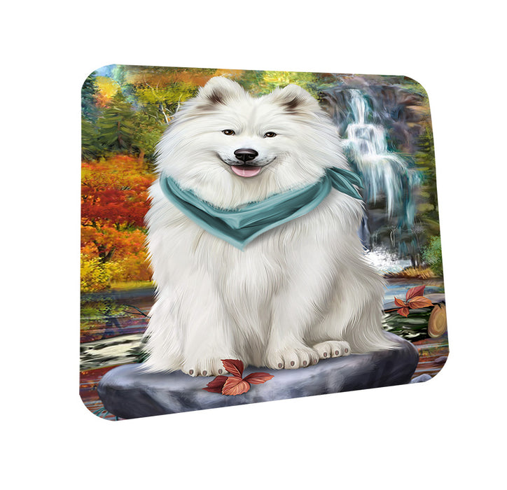 Scenic Waterfall Samoyed Dog Coasters Set of 4 CST49452