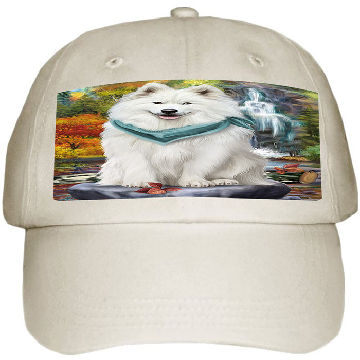Scenic Waterfall Samoyed Dog Ball Hat Cap HAT52314