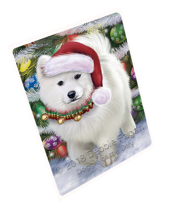 Trotting in the Snow Samoyed Dog Large Refrigerator / Dishwasher Magnet RMAG89208
