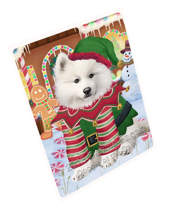 Christmas Gingerbread House Candyfest Samoyed Dog Large Refrigerator / Dishwasher Magnet RMAG101436