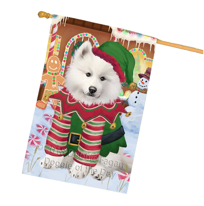 Christmas Gingerbread House Candyfest Samoyed Dog House Flag FLG57212