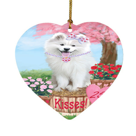 Rosie 25 Cent Kisses Samoyed Dog Heart Christmas Ornament HPOR56370