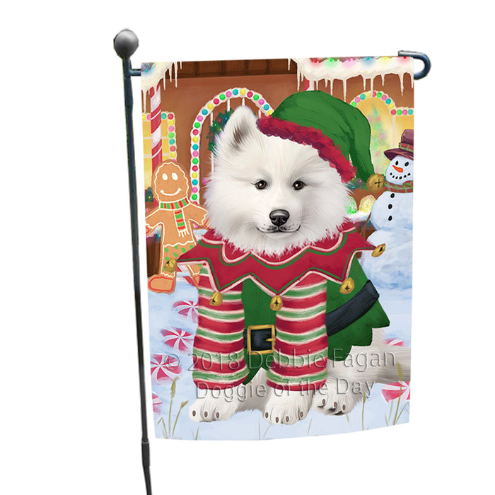 Christmas Gingerbread House Candyfest Samoyed Dog Garden Flag GFLG57156