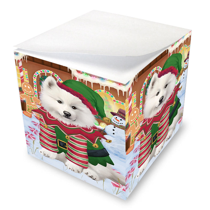 Christmas Gingerbread House Candyfest Samoyed Dog Note Cube NOC54600