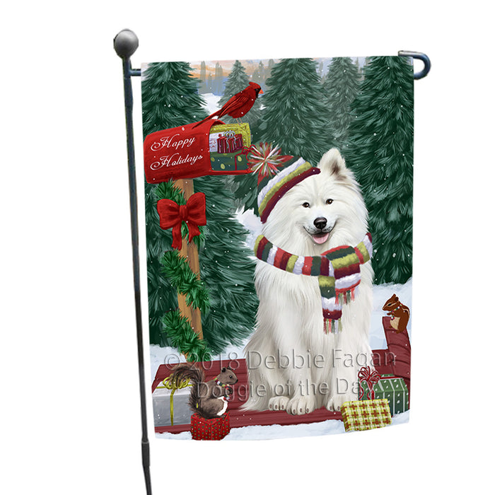 Merry Christmas Woodland Sled Samoyed Dog Garden Flag GFLG55311