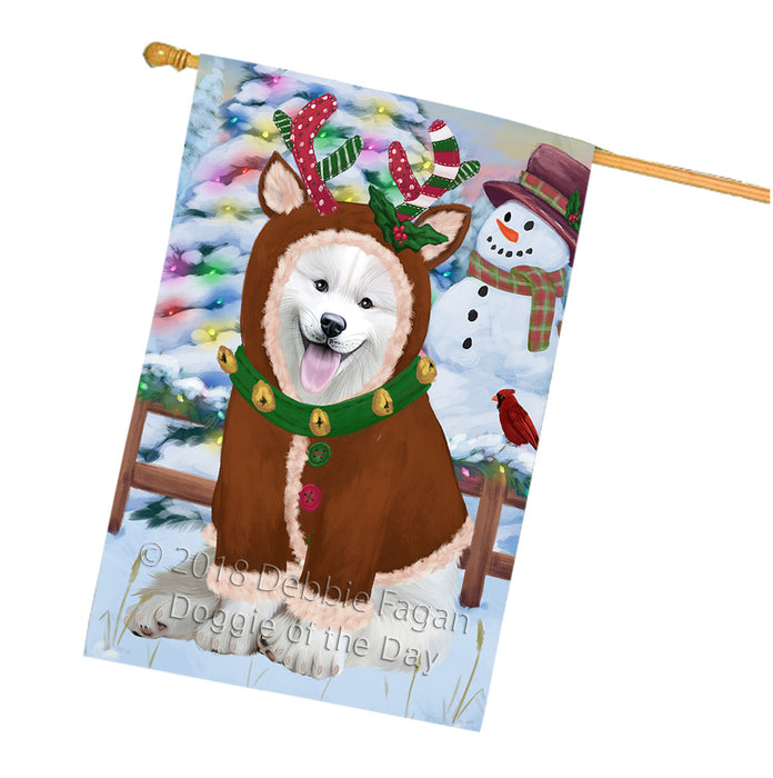 Christmas Gingerbread House Candyfest Samoyed Dog House Flag FLG57213