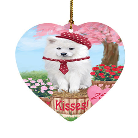 Rosie 25 Cent Kisses Samoyed Dog Heart Christmas Ornament HPOR56371