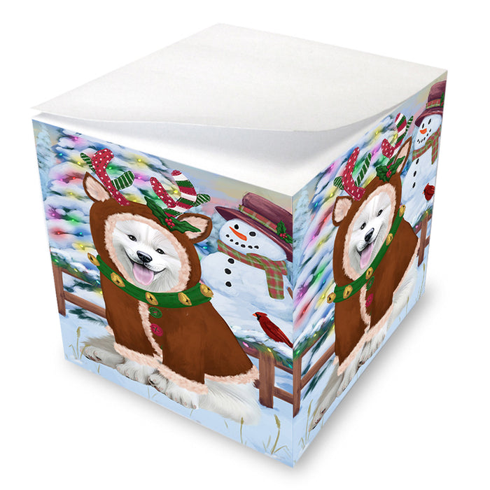 Christmas Gingerbread House Candyfest Samoyed Dog Note Cube NOC54601