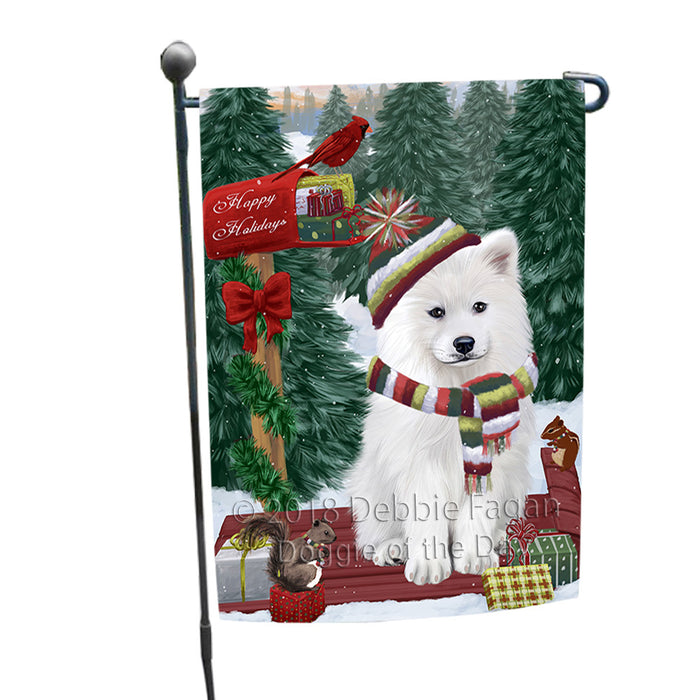 Merry Christmas Woodland Sled Samoyed Dog Garden Flag GFLG55312