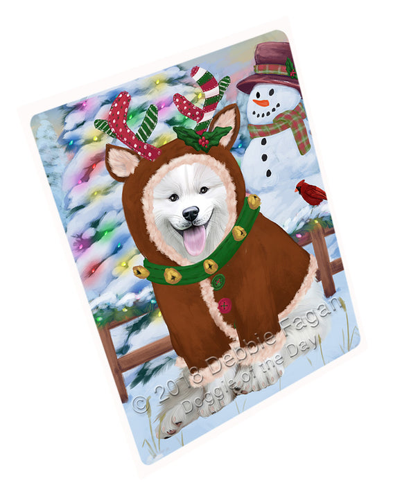 Christmas Gingerbread House Candyfest Samoyed Dog Magnet MAG74724 (Small 5.5" x 4.25")