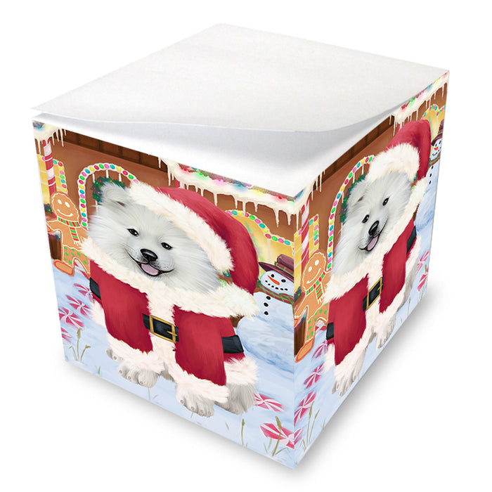 Christmas Gingerbread House Candyfest Samoyed Dog Note Cube NOC54602