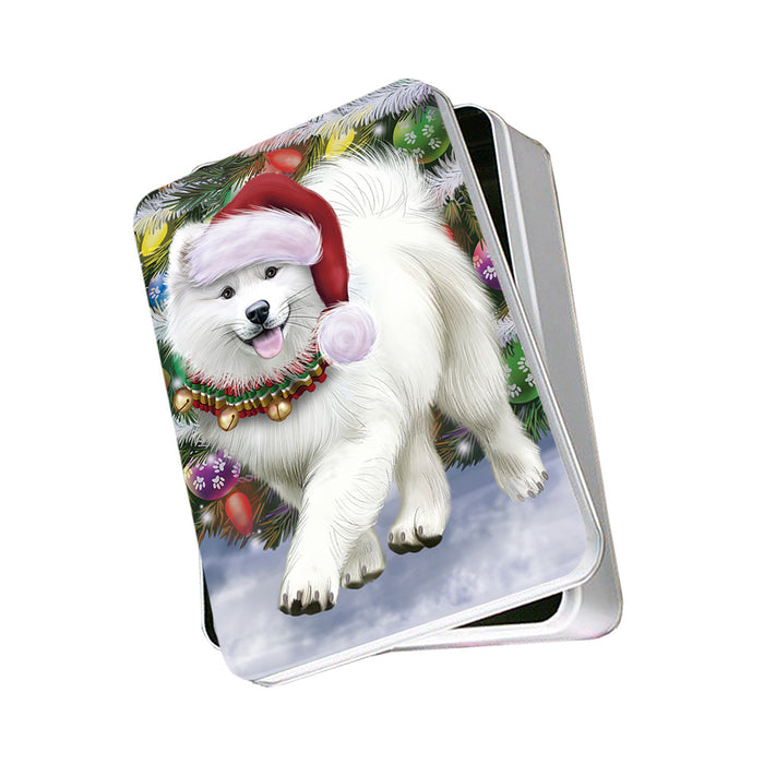 Trotting in the Snow Samoyed Dog Photo Storage Tin PITN54538