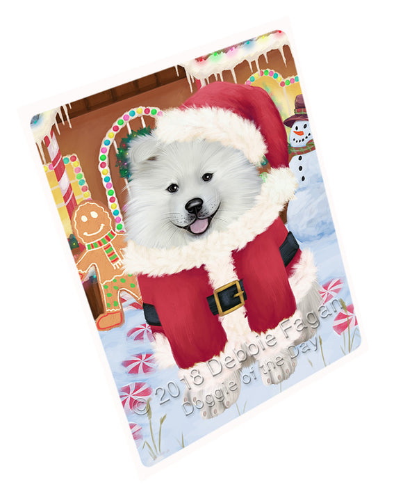 Christmas Gingerbread House Candyfest Samoyed Dog Large Refrigerator / Dishwasher Magnet RMAG101448