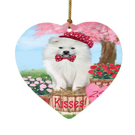 Rosie 25 Cent Kisses Samoyed Dog Heart Christmas Ornament HPOR56372