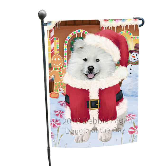 Christmas Gingerbread House Candyfest Samoyed Dog Garden Flag GFLG57158
