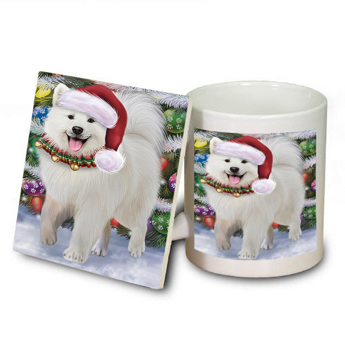 Trotting in the Snow Samoyed Dog Mug and Coaster Set MUC54588