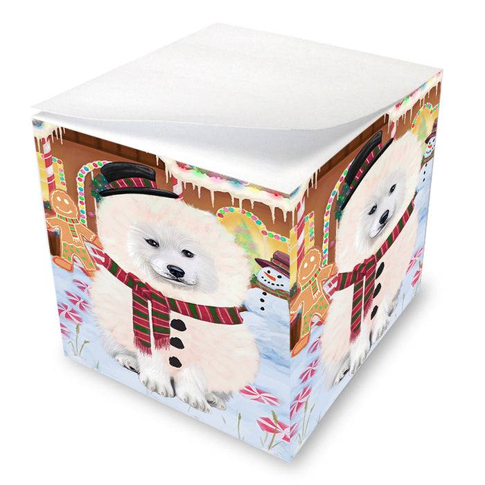 Christmas Gingerbread House Candyfest Samoyed Dog Note Cube NOC54603