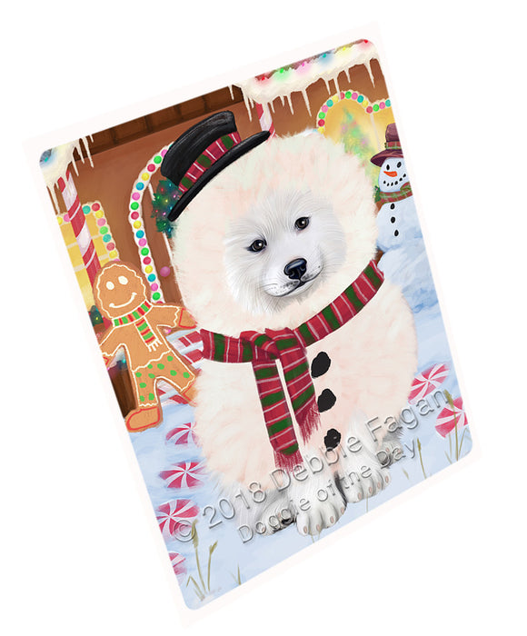 Christmas Gingerbread House Candyfest Samoyed Dog Blanket BLNKT128199