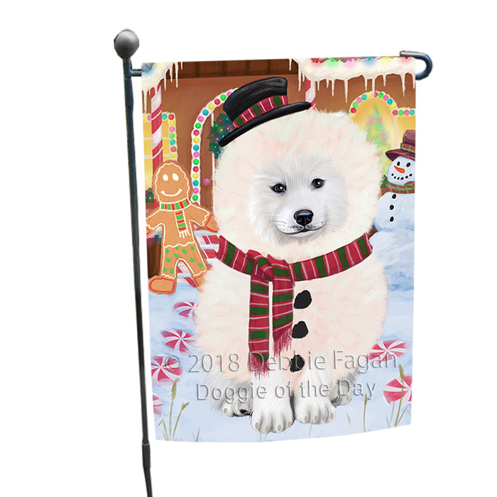 Christmas Gingerbread House Candyfest Samoyed Dog Garden Flag GFLG57159