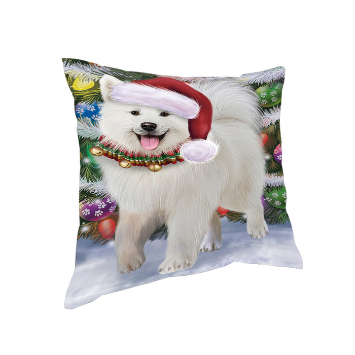 Trotting in the Snow Samoyed Dog Pillow PIL75520