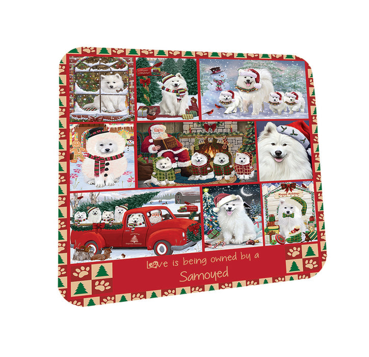Love is Being Owned Christmas Samoyed Dogs Coasters Set of 4 CST57209