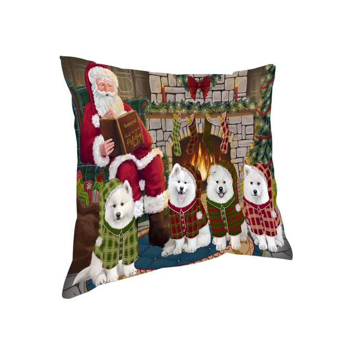 Christmas Cozy Holiday Tails Samoyeds Dog Pillow PIL70464