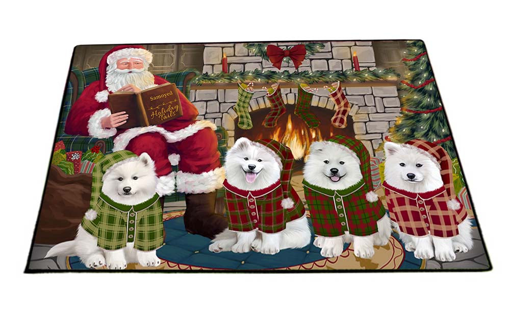 Christmas Cozy Holiday Tails Samoyeds Dog Floormat FLMS52743