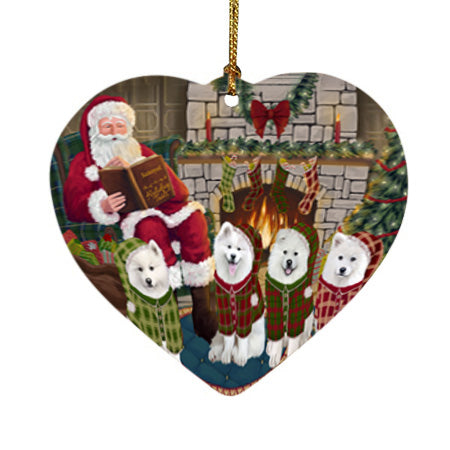 Christmas Cozy Holiday Tails Samoyeds Dog Heart Christmas Ornament HPOR55740