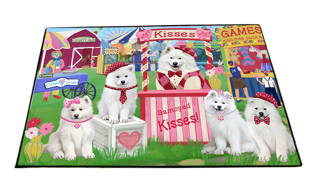 Carnival Kissing Booth Samoyeds Dog Floormat FLMS53025