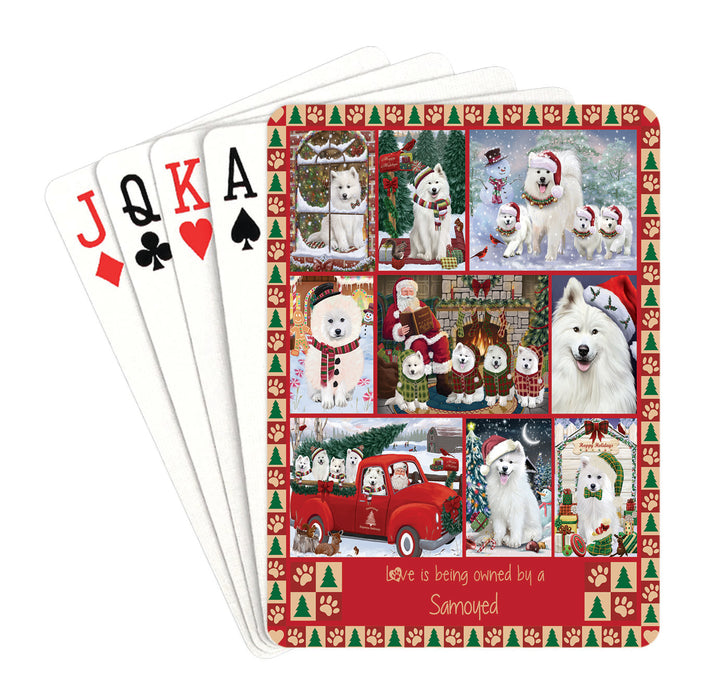 Love is Being Owned Christmas Samoyed Dogs Playing Card Decks
