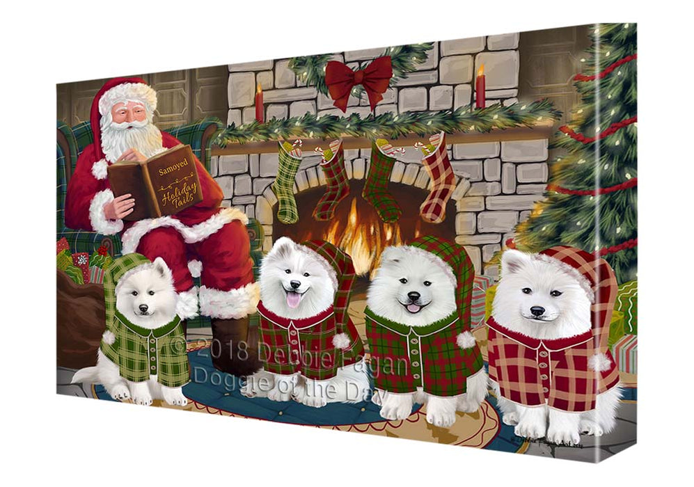 Christmas Cozy Holiday Tails Samoyeds Dog Canvas Print Wall Art Décor CVS118385