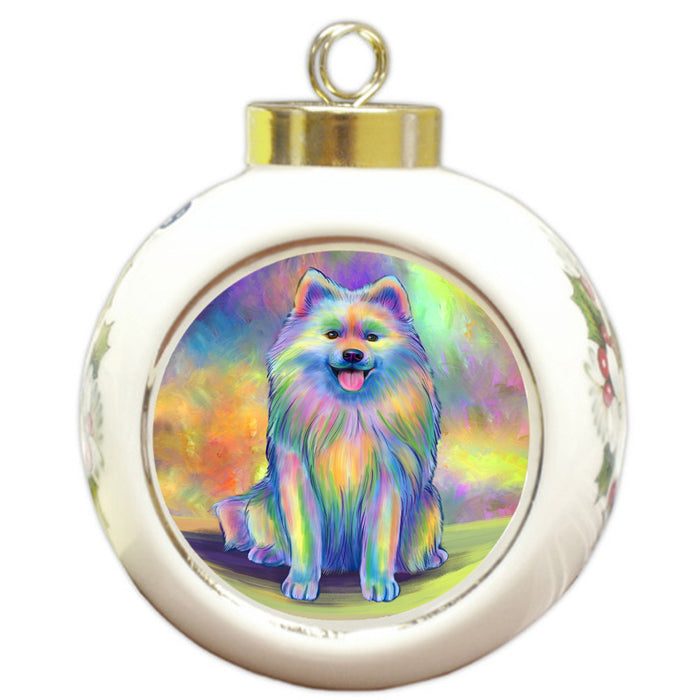 Paradise Wave Samoyed Dog Round Ball Christmas Ornament RBPOR57087
