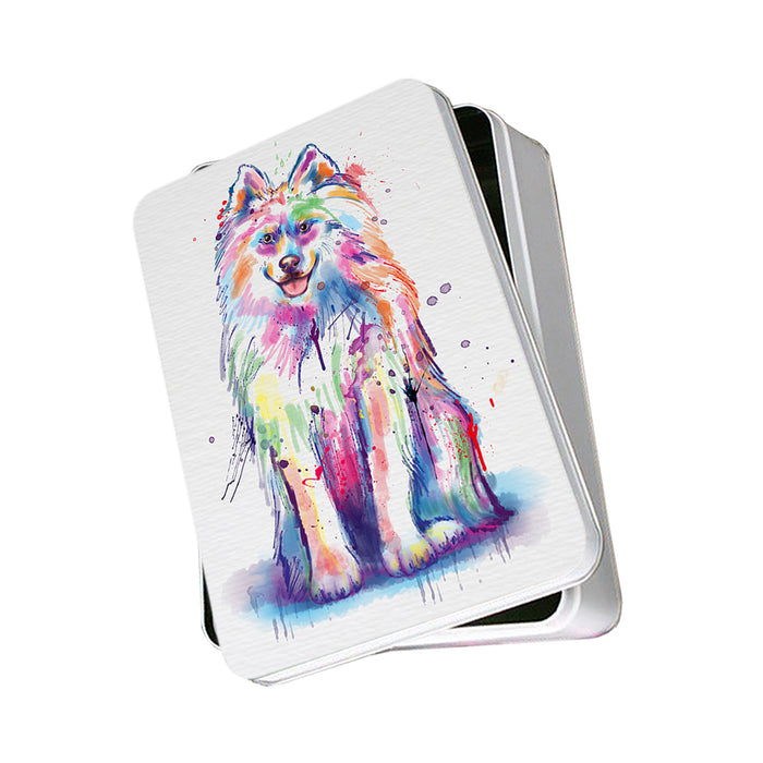 Watercolor Samoyed Dog Photo Storage Tin PITN57043