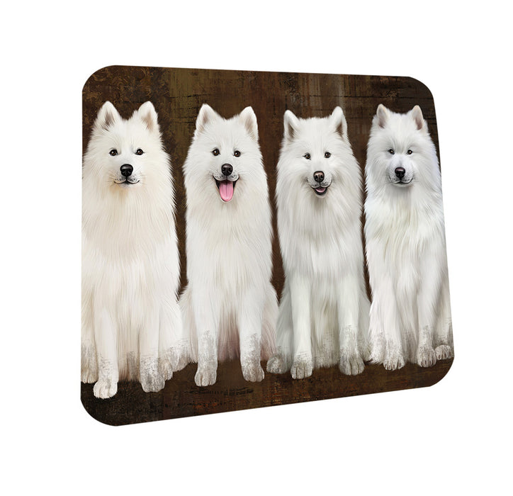 Rustic 4 Samoyeds Dog Coasters Set of 4 CST54324